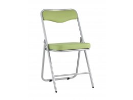 Складной стул Джонни экокожа салатовый каркас металлик Складной стул Джонни экокожа салатовый каркас металлик