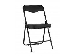 Складной стул Джонни экокожа черный каркас черный матовый Складной стул Джонни экокожа черный каркас черный матовый