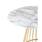 Стол обеденный Ливерпуль 110*110 белый мрамор