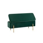 Банкетка Болейн с ящиком велюр зеленый