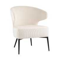 Кресло лаунж Royal Stripes велюр молочный