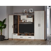 Стенка в гостиную Оскар-5, дуб крафт табачный