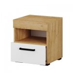 Тумба прикроватная Адель, белый/дуб крафт