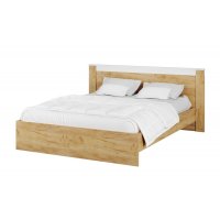 Кровать с настилом ЛДСП Адель 160х200, белый/дуб крафт Кровать с настилом ЛДСП Адель 160х200, белый/дуб крафт