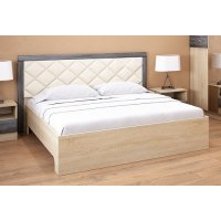 Кровать с ортопедическим основанием Мадлен 160х200, дуб шале серебро Кровать с ортопедическим основанием Мадлен 160х200, дуб шале серебро