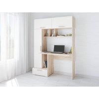 Стол компьютерный Квартет-11, дуб сонома/белый