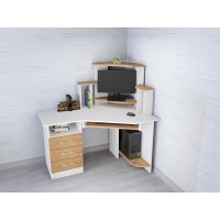 Стол компьютерный Грета-7, белый/дуб крафт Стол компьютерный Грета-7, белый/дуб крафт