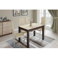 Стол обеденный Норман 60, венге/лакобель ваниль Стол обеденный Норман 60, венге/лакобель ваниль