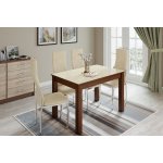 Стол обеденный Норман 80, орех/лакобель ваниль