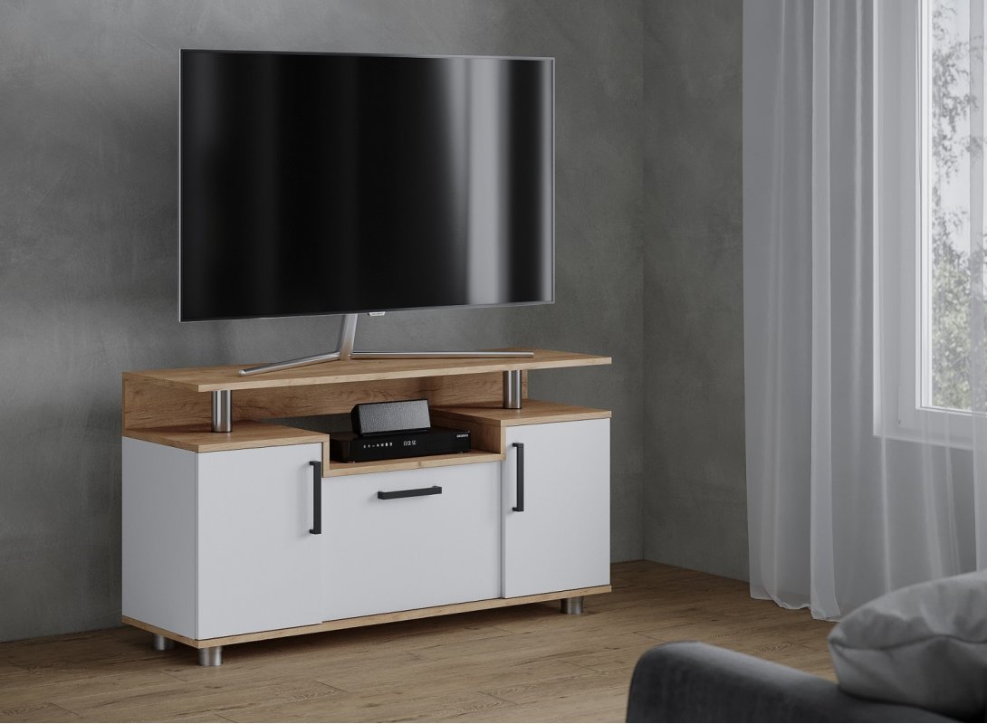 Тумба под телевизор 003 С, дуб крафт золотой/белый Тумба под телевизор 003 С, дуб крафт золотой/белый