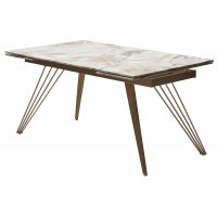 Стол ACERRA NEW 160 GLOSS GRAND JADE SOLID CERAMIC/ каркас цвета шампань, ®DISAUR