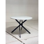 Стол ДАРИО D100 Белый, стекло/ Черный каркас М-City