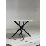 Стол ДАРИО D100 Белый, стекло/ Черный каркас М-City