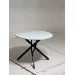 Стол ДАРИО D100 Белый, стекло/ Черный каркас М-City