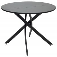 Стол ДАРИО D100 Черный, стекло/ Черный каркас М-City