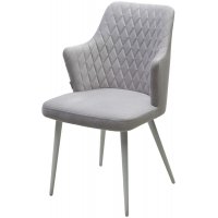 Стул HERMAN 360 град. BM-4 СВЕТЛО-СЕРЫЙ, велюр / белый каркас М-City