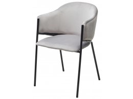 Стул ДИЛЛ, цвет H-09 Светло-серый, велюр / черный каркас М-City Стул ДИЛЛ, цвет H-09 Светло-серый, велюр / черный каркас М-City