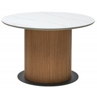 Стол MESA D120 цвет БЕЛЫЙ МРАМОР M326 / Каркас OAK, ®DISAUR