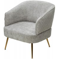 Кресло MUSSELS 3018-03 светло-серый, шенилл / золотой каркас, ®DISAUR