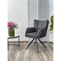 Стул ORTEGA 180 град.поворот. Brego-16 Темно-серый, ткань/ Maison 95 Темно-серый, PU/Черный, ®DISAUR