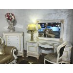 Е62 МОНАРХ ТУАЛЕТНЫЙ СТОЛИК с зеркалом, цвет-white gold