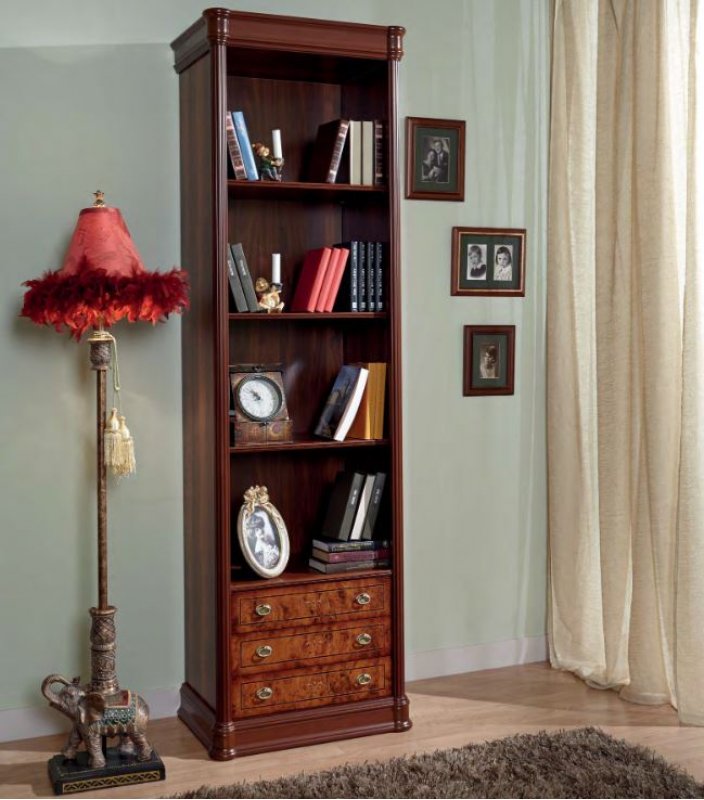 ДАНА 784 Библиотека узкая с 3-мя ящиками